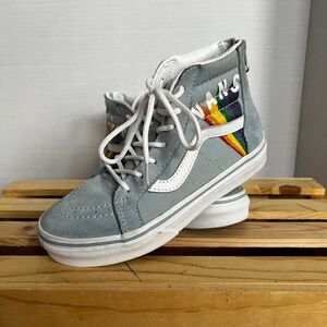 Vans Light Gray High-Tops with Colorful Side Stripe